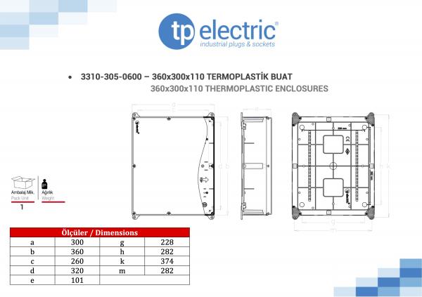 Installationsgehäuse IP67 (300x360x110mm)